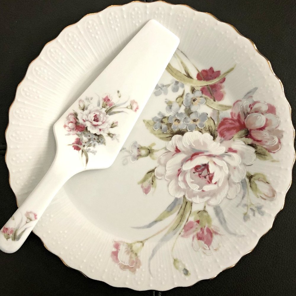 Sadek Victorian Rose  Porcelain Cake Plate/Server